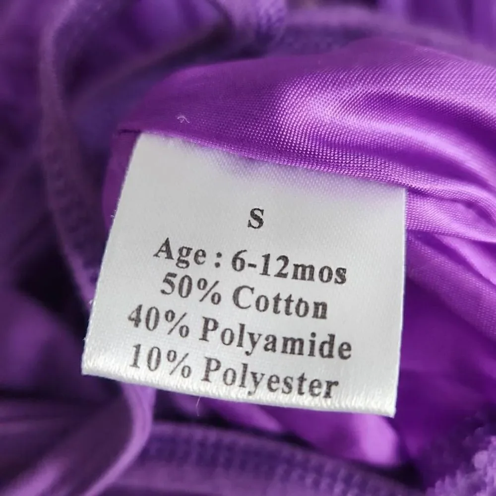 Girls Purple Rose Embellished Tutu Dress - Size 6-12 Months